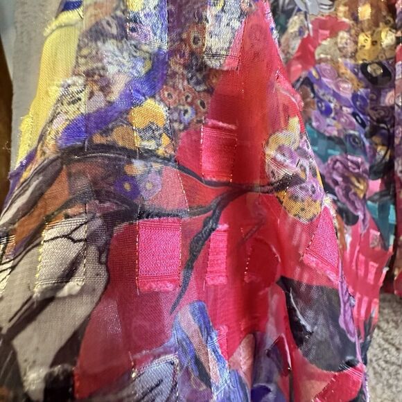 Vintage I & R Sheer Jacket Topper Dopamine Lightweight Mesh Button Down Sz. M EC - Picture 11 of 16